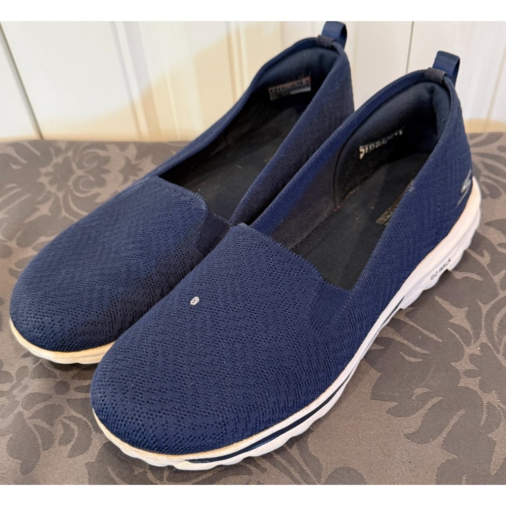 Skechers GOwalk Women's 9 Navy Slip On Walking Shoes 124981 Comfort Stretch